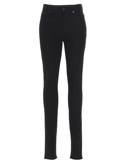 Saint Laurent Black Jersey Slim-fit Trousers