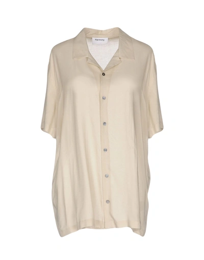 Harmony Paris Solid Color Shirts & Blouses In Light Grey
