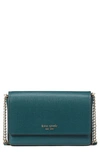 Kate Spade Morgan Leather Wallet On A Chain In Artesian Green