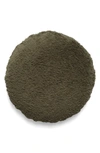 Hommey Round Fleece Pillow Cover In Olive