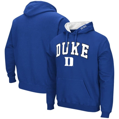 Colosseum Men's  Royal Duke Blue Devils Arch & Logo 3.0 Pullover Hoodie