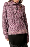 Free People Stella Collar Cashmere Sweater In Pink