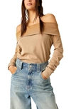 Free People Not The Same Off The Shoulder Top In Brown