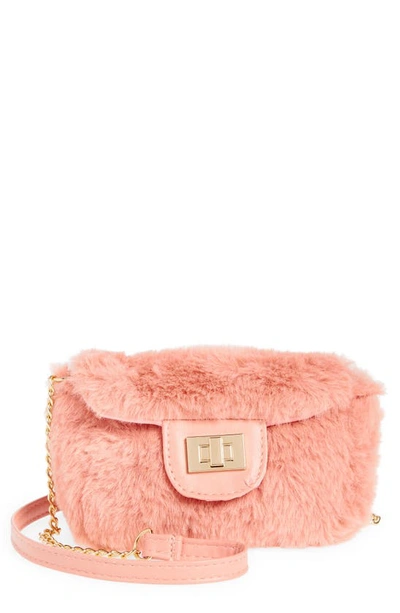 Capelli New York Kids' Faux Fur Crossbody Bag In Pink