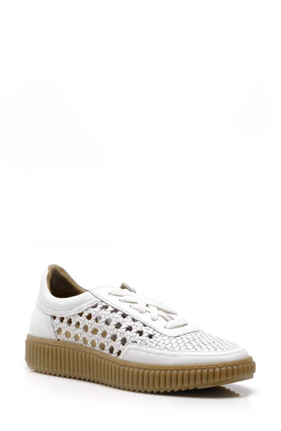 Free People Wimberly Woven Trainer In White Leather