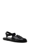 Free People Frankie Fisherman Sandal In Black Leather