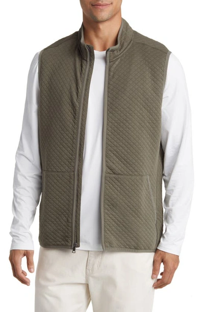 Rhone Gramercy Quilted Zip Vest In Lichen Green