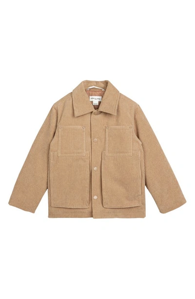 Miles Baby Kids' Corduroy Workwear Jacket In Sand