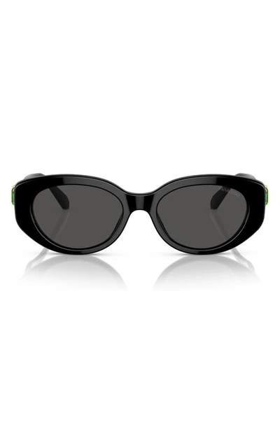 Swarovski 54mm Oval Sunglasses In Dark Grey