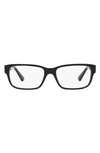 Prada 56mm Rectangular Optical Glasses In Black