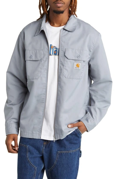 Carhartt Craft Zip Front Twill Shirt Jacket In Mirror