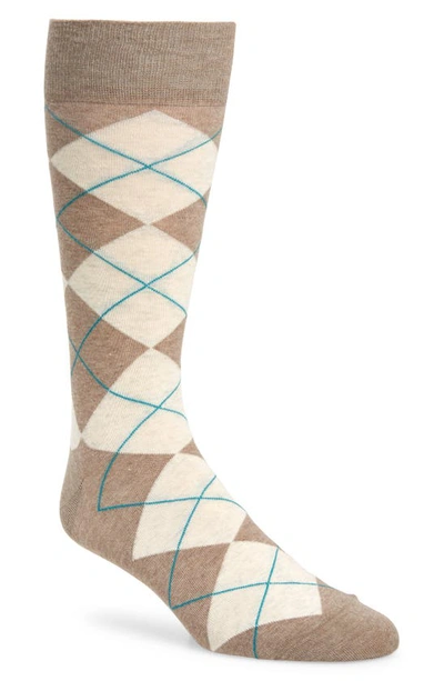 Cole Haan Argyle Socks In Brown Heather