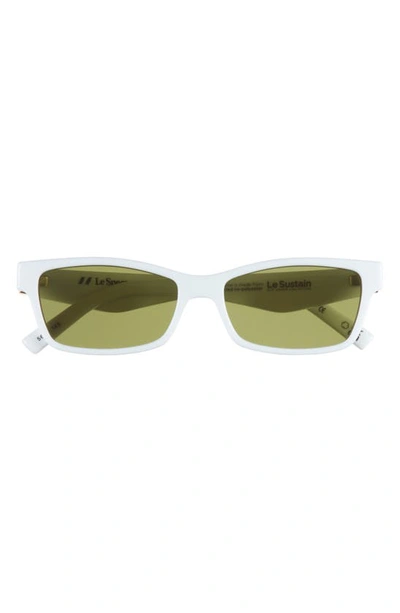 Le Specs Plateaux 56mm Cat Eye Sunglasses In White