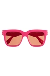 Le Specs Tradeoff 54mm D-frame Sunglasses In Hot Pink