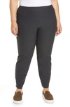 Eileen Fisher Stretch Crepe Slim Ankle Pants In Graphite