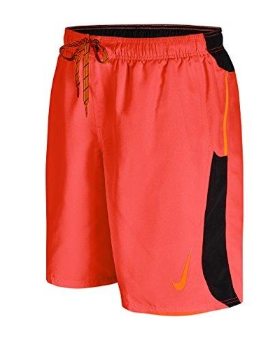 Nike Mens Contrast Trim Drawstring Board Shorts In Bright Crimson