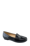 Driver Club Usa Greenwich Penny Loafer In Black Grainy Patent