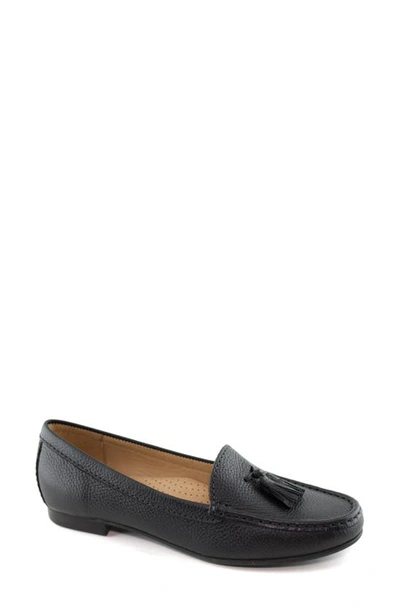 Driver Club Usa Riviera Beach Tassel Loafer In Black Grainy