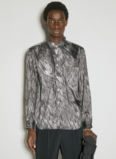 Comme Des Garçons Homme Deux Fur-patterned Button-down Shirt In Grey