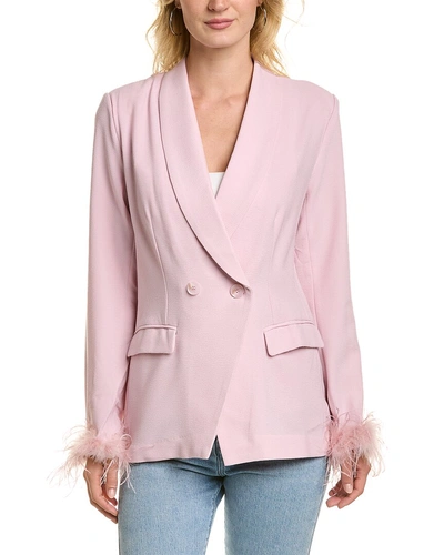 Fate Feather Blazer In Pink
