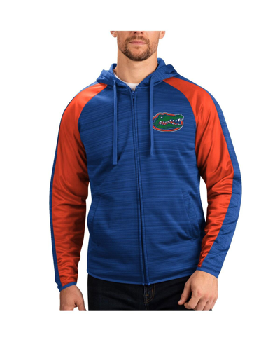 G-iii Sports By Carl Banks Men's  Royal Florida Gators Neutral Zone Raglan Full-zip Track Jacket Hood