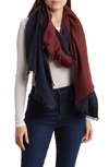 Nordstrom Rack Pleated Double Sided Oblong Scarf In Brown