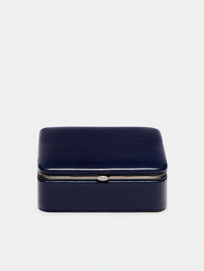 F. Hammann Leather Travel Jewellery Box In Blue