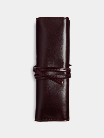 F. Hammann Leather Watch Roll In Brown