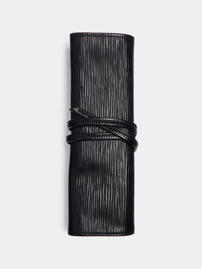 F. Hammann Leather Watch Roll In Black