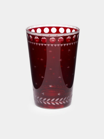 Artel Staro Hand-engraved Crystal Tumblers (set Of 6) In Burgundy