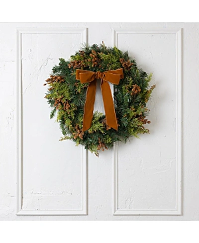 Cocobella Ivy Holiday Wreath In Orange