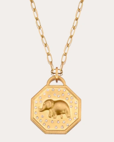 Elizabeth Moore Women's Happy Elephant Pendant Necklace In Gold