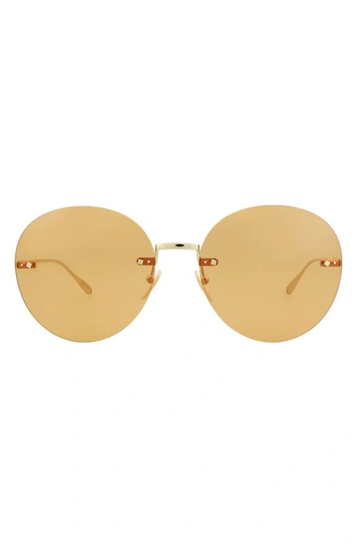 Gucci 60mm Round Novelty Sunglasses In Gold Gold Orange