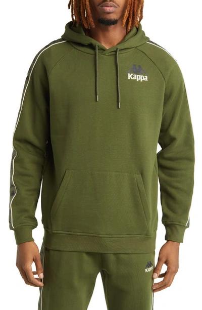 Kappa Banda Lupine Omini Logo Tape Fleece Graphic Hoodie In Green Cypress