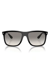 Ray Ban 57mm Gradient Square Sunglasses In Black