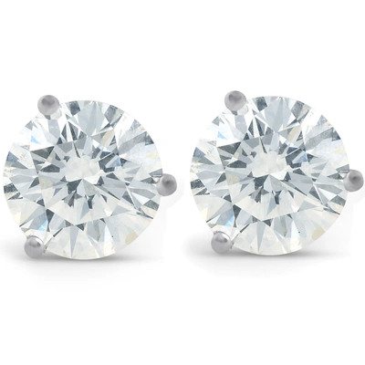 Pompeii3 4 Ct Diamond Martini Screw Back Studs 14k White Gold Enhanced In Multi