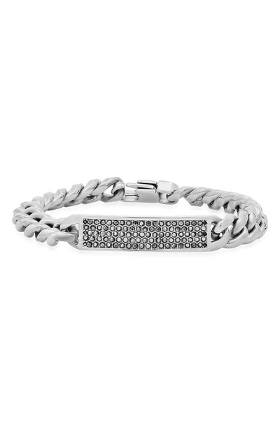 Hmy Jewelry Stainless Steel Simulated Diamond Chain Bracelet In Metallic