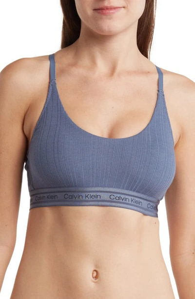 Calvin Klein Refined Rib Lightly Lined Bralette In Scorched