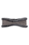Ugg Reversible Genuine Shearling Headband In Charcoal
