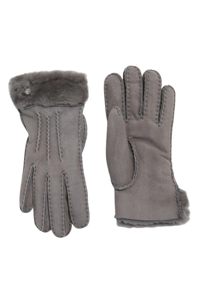 Ugg Classic Tasman Genuine Shearling Gloves In Charcoal