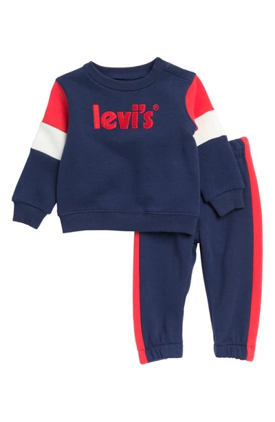 Levi's® Babies'  Cozy Up Crewneck & Joggers Set In Naval Academy