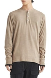 Rag & Bone Classic Cotton Henley In Taupe