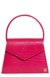 Anima Iris Zaza Lizard Embossed Leather Top Handle Bag In Pink