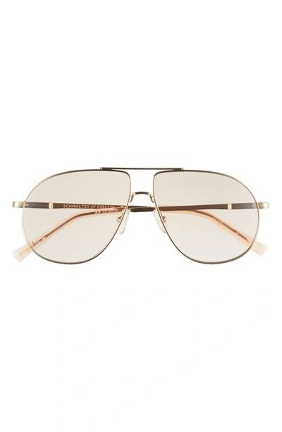 Le Specs Schmaltzy 60mm Aviator Sunglasses In Bright Gold