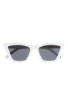 Le Specs Velodrome Cat Eye Sunglasses In White