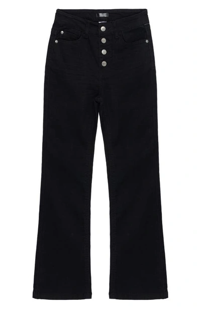 Truce Kids' Button Fly Flare Jeans In Black