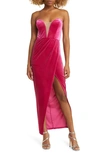 Lulus My Dream Come True Velvet Strapless Dress In Pink