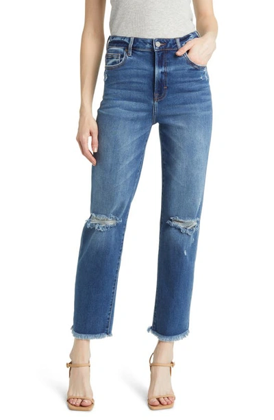 Hidden Jeans Ripped Frayed Hem Skinny Jeans In Dark Wash