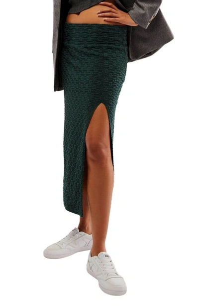 Free People Valentina Jacquard Midi Skirt In Ivy Green