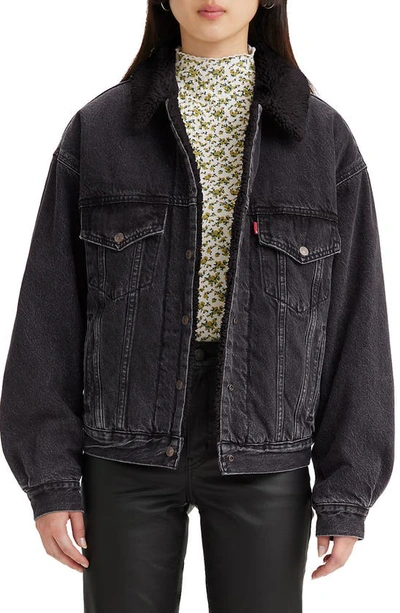 Levi's '90s High Pile Fleece Lined Denim Trucker Jacket In Are You Afraid Of The Dark